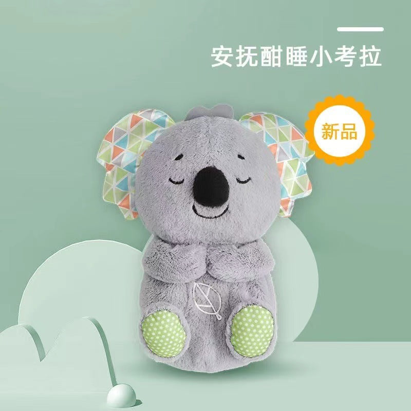 Cross-border small otter baby sleep music doll breathing bear otter koala plush toy spot